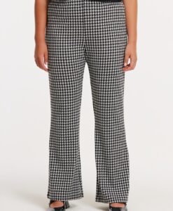 Yoek Pantalon bootcut CHECK | Zwart | Maat 54/56