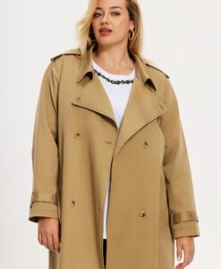Yoek Trenchcoat mets | Bruin | Maat 38/40