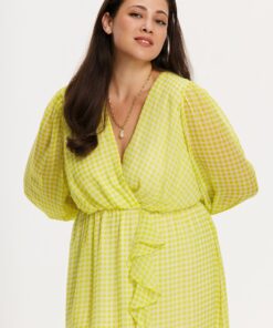 Yoek Jurk VICHY | Geel | Maat 54/56