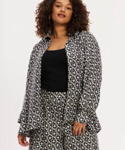 Yoek Blouse SUNDECK | Zwart | Maat 54/56