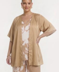 Yoek Kimono SATIN SAND | Licht Bruin | Maat 54/56