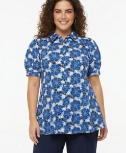 Yoek BlouseE | Blauw | Maat 50/52