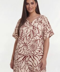 Yoek Tuniek relaxed BLOOMPOPPY | Dark Red | Maat 42/44