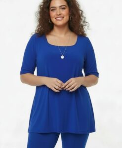 Yoek Top flared | Indigo | Maat 46/48