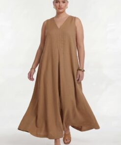 Yoek Jurk swing | Licht Bruin | Maat 42/44