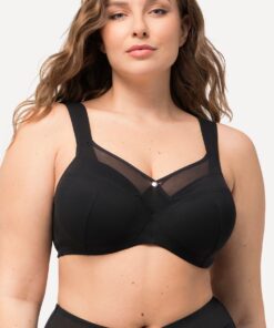 Grote Maten Beugel BH, Dames, zwart, Maat: 115D, Synthetische vezels/Elastaan, Ulla Popken