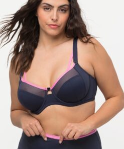Grote Maten Beugel-bh, Dames, blauw, Maat: 100D, Synthetische vezels/Elastaan, Ulla Popken
