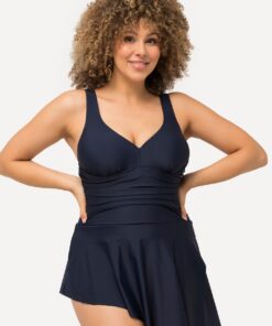 Grote Maten Badjurk, Dames, blauw, Maat: 54, Synthetische vezels/Elastaan, Ulla Popken