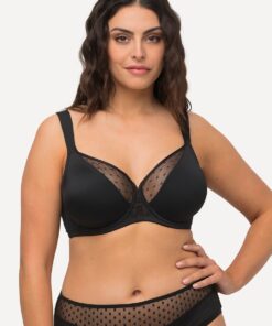 Grote Maten Beugel-BH, Dames, zwart, Maat: 115B, Synthetische vezels/Elastaan, Ulla Popken