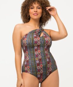 Grote Maten badpak, Dames, grijs, Maat: 56, Polyester/Synthetische vezels/Elastaan, Ulla Popken