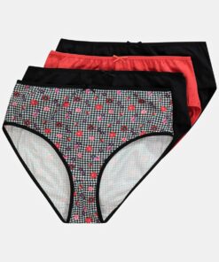 Grote Maten Midi-slips, Dames, zwart, Maat: 66/68, Katoen, Ulla Popken