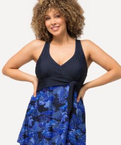 Grote Maten Badjurk, Dames, blauw, Maat: 44, Polyester/Synthetische vezels/Elastaan, Ulla Popken