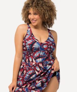 Grote Maten Badjurk, Dames, blauw, Maat: 54/56, Polyester/Synthetische vezels/Elastaan, Ulla Popken