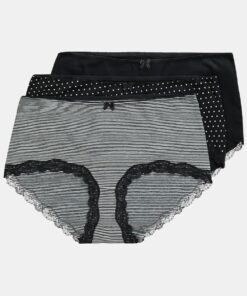 Grote Maten Hipster, Dames, zwart, Maat: 50/52, Katoen/Synthetische vezels/Elastaan, Ulla Popken