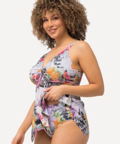 Grote Maten Tankini, Dames, beige, Maat: 54, Synthetische vezels/Elastaan, Ulla Popken