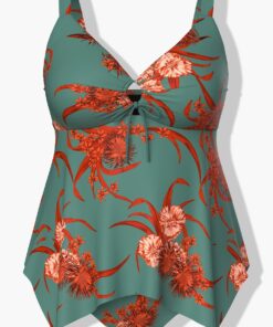 Grote Maten Tankini, Dames, turquoise, Maat: 56, Polyester/Synthetische vezels/Elastaan, Ulla Popken