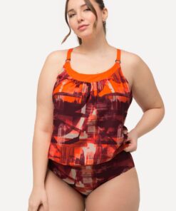 Grote Maten Tankini, Dames, rood, Maat: 52, Synthetische vezels/Elastaan, Ulla Popken