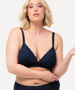 Grote Maten BH, Dames, blauw, Maat: 85C, Synthetische vezels/Katoen/Elastaan, Ulla Popken