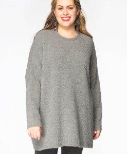 Yoek Pullover wijd TEDDY | Grijs | Maat 38/40