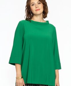 Yoek Shirt A-lijn met turtle neck | Groen | Maat 38/40