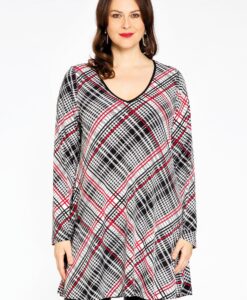 Yoek Tuniek wide bottom CHECK | Zwart | Maat 42/44
