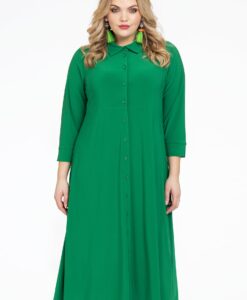 Yoek Lange blouse-jurk | Groen | Maat 46/48