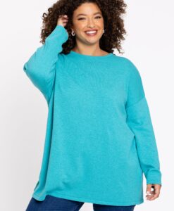 Yoek Trui vierkant cashmere | Turquoise | Maat 38/40