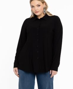 Yoek Blouse kort A-lijn | Zwart | Maat 38/40