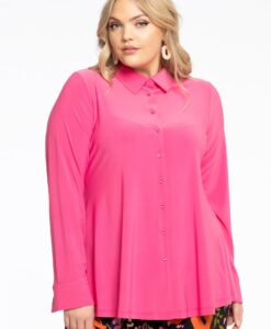 Yoek Blouse kort A-lijn | Roze | Maat 38/40
