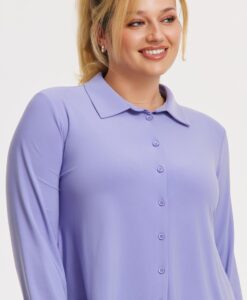 Yoek Blouse kort A-lijn | Licht Paars | Maat 46/48