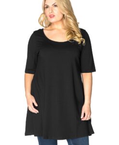Yoek Tuniek wide bottom | Zwart | Maat 38/40