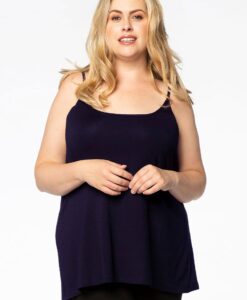Yoek Top spaghetti bandjes A-lijn | Blauw | Maat 58/60