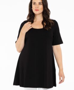 Yoek Tuniek wide bottom | Zwart | Maat 46/48