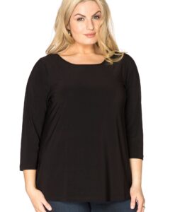 Yoek Shirt driekwart mouwen | Zwart | Maat 58/60