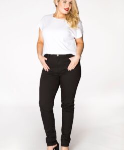 Yoek Shaping skinny jeans 5p | Zwart | Maat 54