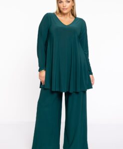 Yoek Extra wijde broek | Dark Green | Maat 46/48