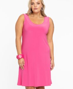 Yoek Jurk mouwloos wijd | Roze | Maat 50/52