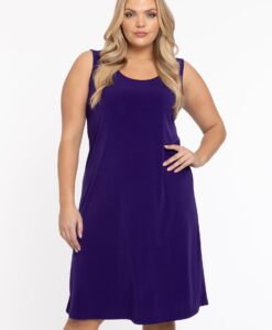 Yoek Jurk mouwloos wijd | Paars | Maat 50/52