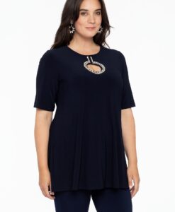 Yoek Tuniek flare met ring | Blauw | Maat 42/44