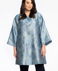 Yoek Jacket Brocade | Blauw | Maat 42/44
