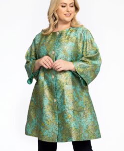 Yoek Jacket Brocade | Groen | Maat 42/44