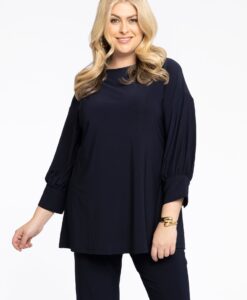 Yoek Tuniek met pofmouwen | Blauw | Maat 38/40
