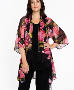 Yoek Vest met franjes | Roze | Maat 42/44