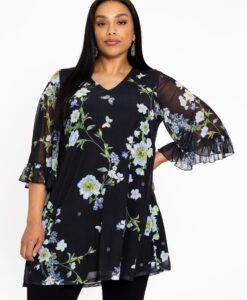 Yoek Tuniek wide bottom BLUETT | Zwart | Maat 42/44