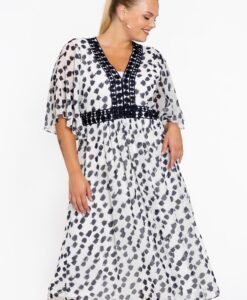 Yoek Jurk met kant PEGGY | Beige | Maat 42/44