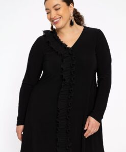 Yoek Tuniek wide bottom plissé | Zwart | Maat 42/44