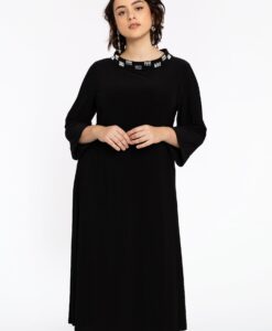 Yoek Jurk met kraag | Zwart | Maat 42/44