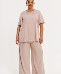 Yoek Wijde broek ECO VERO | Licht Bruin | Maat 42/44