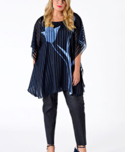 Yoek Leren broek met naad | Blauw | Maat 50