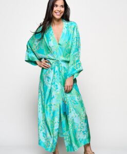 Caroline Tensen Islay Kimono Jurk Groen / Multi